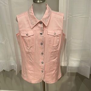 Bling Pink Denim Vest